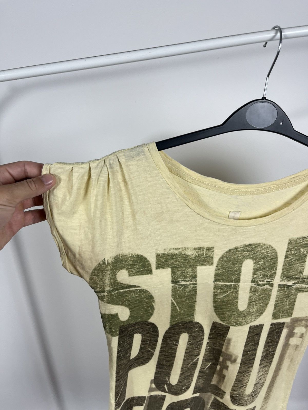 Other Y2K STOP POLLUTION Distressed Graphic Tee Vintage Style Size XS / US 0-2 / IT 36-38 - 5 Thumbnail