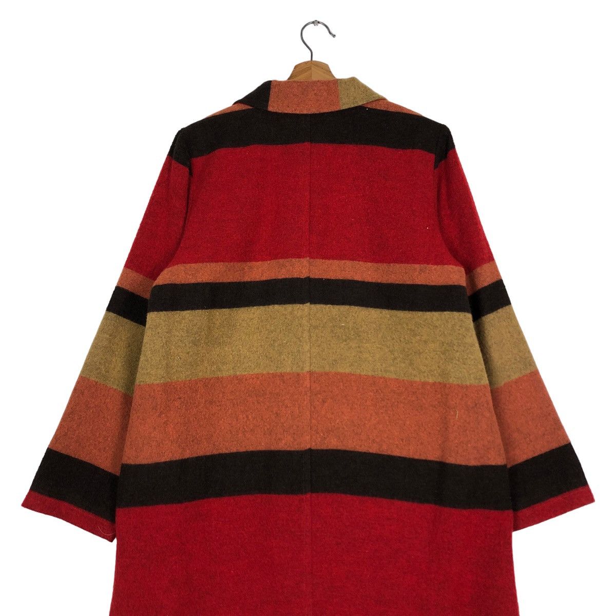 Vintage 🔥Wool Jacket Biker Burn Breeze Japan Made Striped Style Size US M / EU 48-50 / 2 - 9 Thumbnail