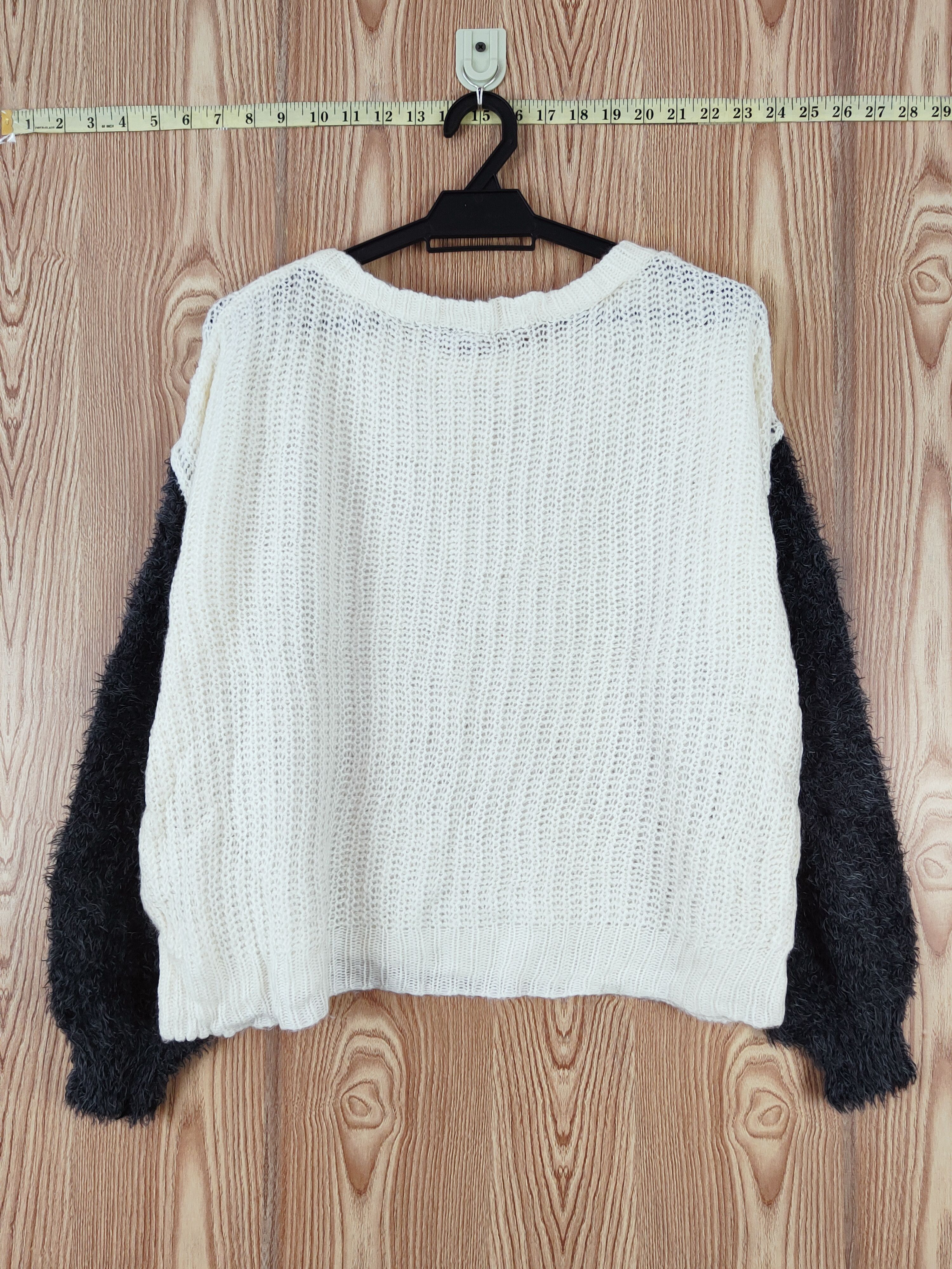 Japanese Brand × Vintage DIRZ Cream Black Fur Mohair Knitwear #W813 Size M / US 6-8 / IT 42-44 - 7 Thumbnail