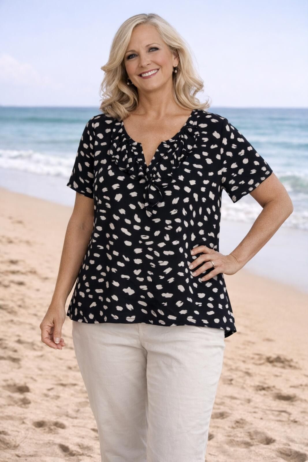 Other Perception Concept Black & White Top Blouse Shirt Sz XL NWT Size XL / US 12-14 / IT 48-50 - 1 Thumbnail