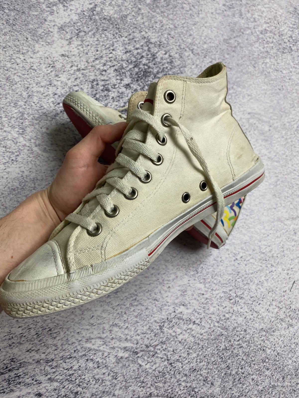 Evisu × Vintage Vintage Evisu Rainbow Repeat Logo Shoes High Top Sneakers Size US 9 / EU 42 - 12 Thumbnail