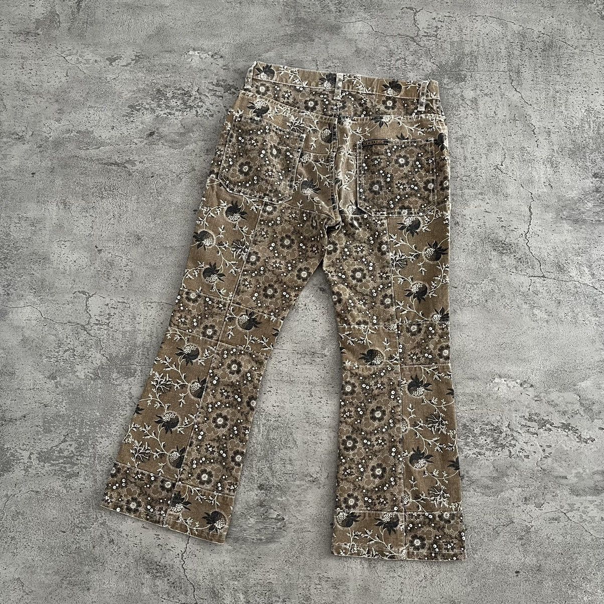 Hysteric Glamour Hysteric Glamour Floral Patchwork Flare Pants - Brown Size US 27 - 2 Thumbnail