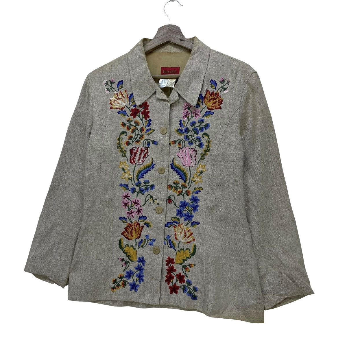 Kenzo 🔥Vintage 90s Kenzo Embroidered Floral Jacket Size M / US 6-8 / IT 42-44 - 3 Thumbnail