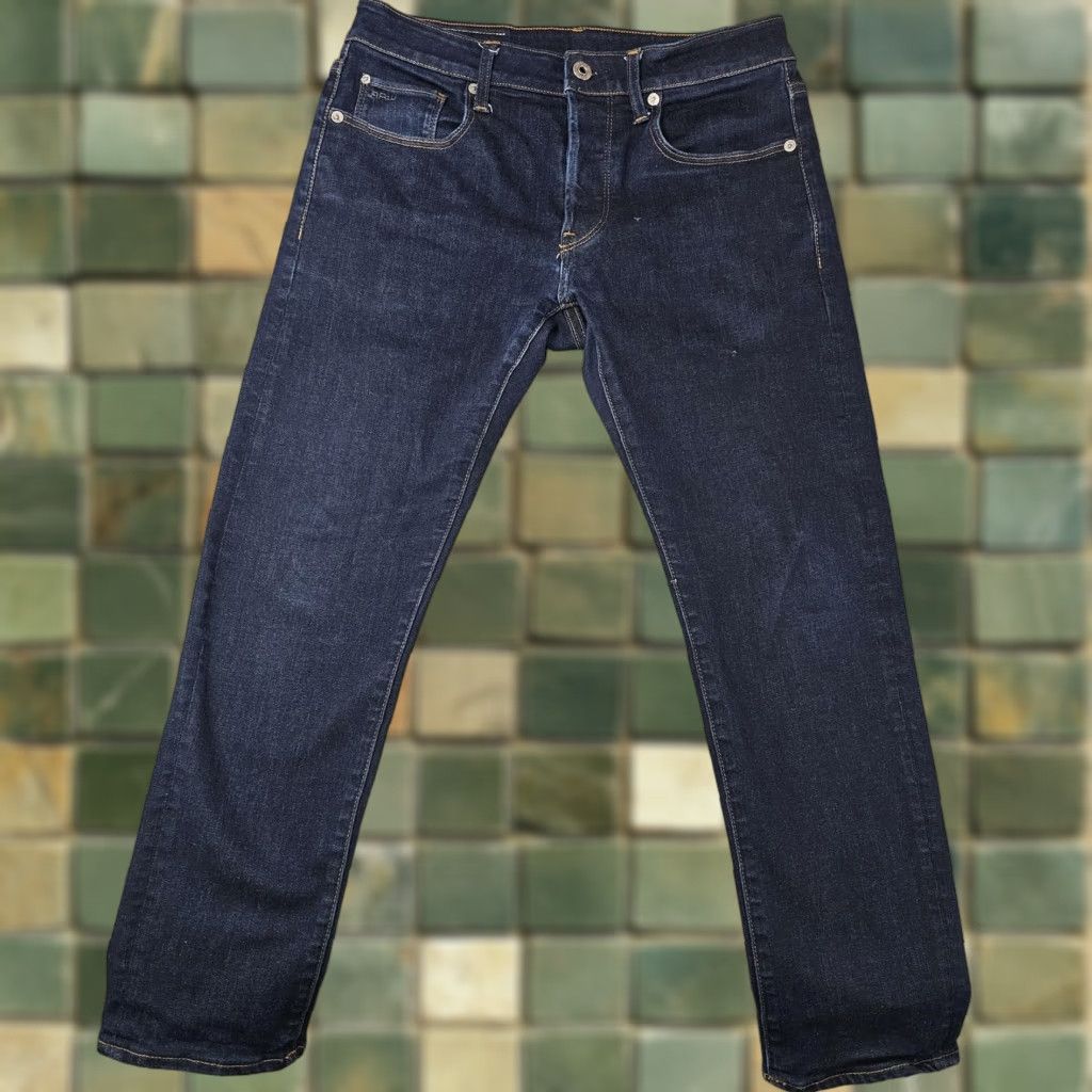 Vintage G Star Raw Jeans Mens 29x25 Slim Blue Denim 3301 3301 Slim G-Star RAW Jeans Men Regular Waist 29 Inseam 25 Dark Wash Stretch Pants Size US 29 - 1 Thumbnail