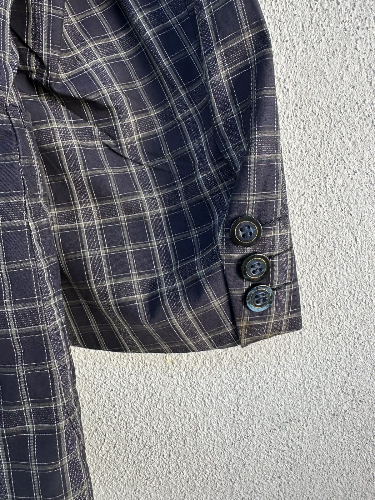 Vintage × Yves Saint Laurent Yves Saint Laurent Checkered Blazer Size 40R - 10 Thumbnail