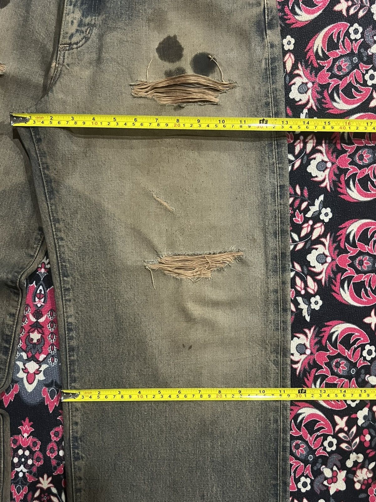 JNCO ⚡️Ripped⚡️Vintage Wrangler Distressed Stain Mud Washed Jorts Size US 30 / EU 46 - 14 Thumbnail