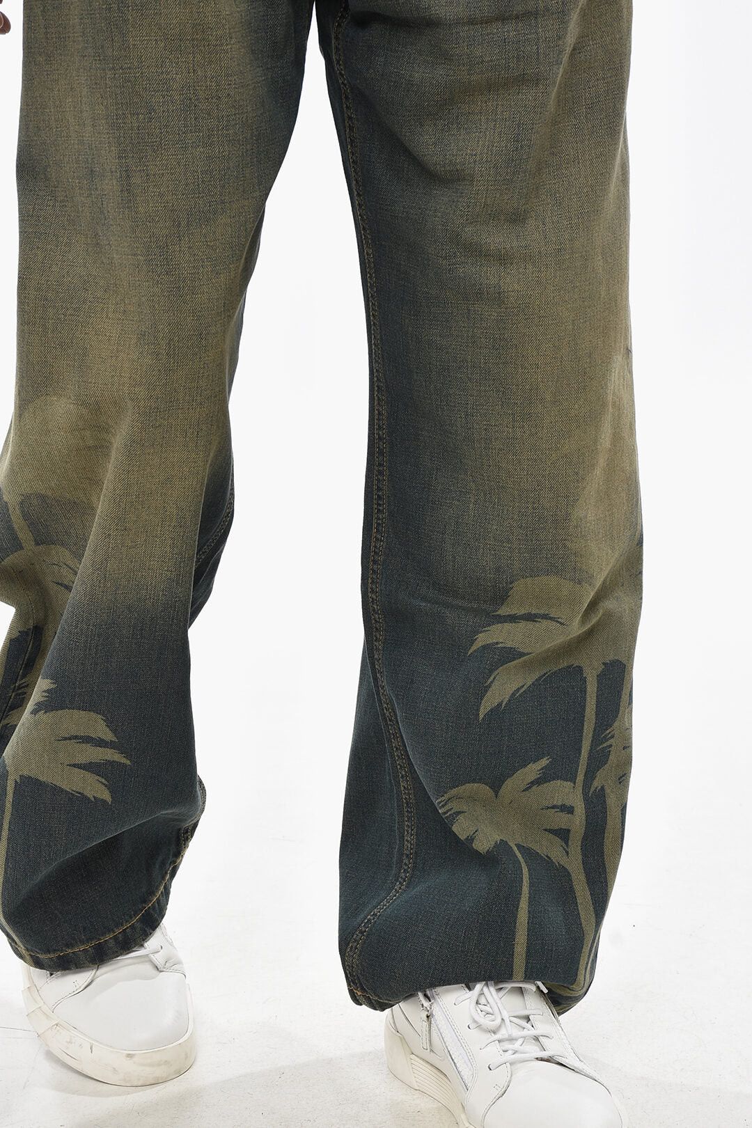 Palm Angels og1mm0326 Vintage-Wash Loose-Fit Jeans in Blue Size US 36 / EU 52 - 3 Thumbnail
