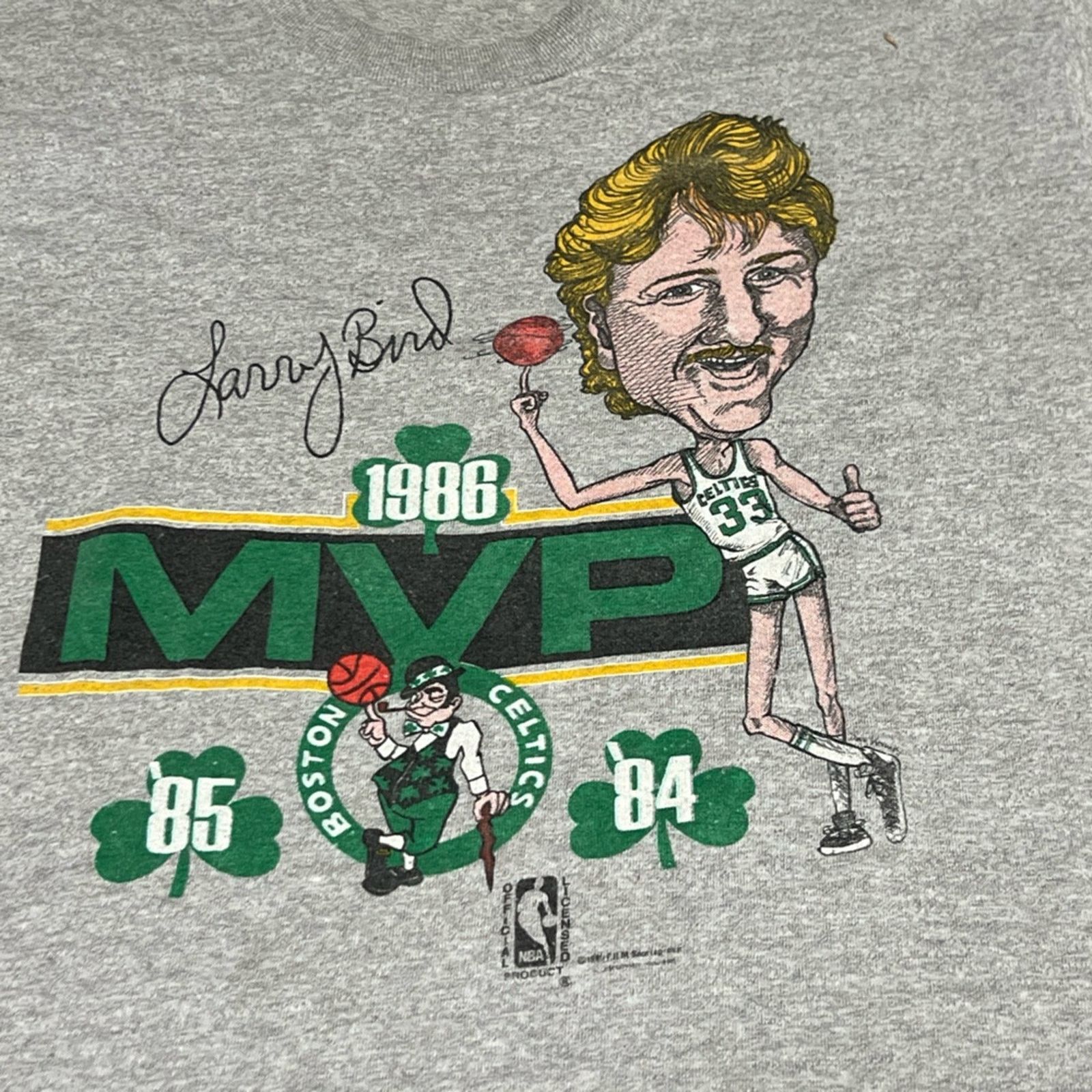 Vintage Vintage 1986 Larry Bird Boston Celtics Sz S/M Screen Stars Size US M / EU 48-50 / 2 - 2 Thumbnail