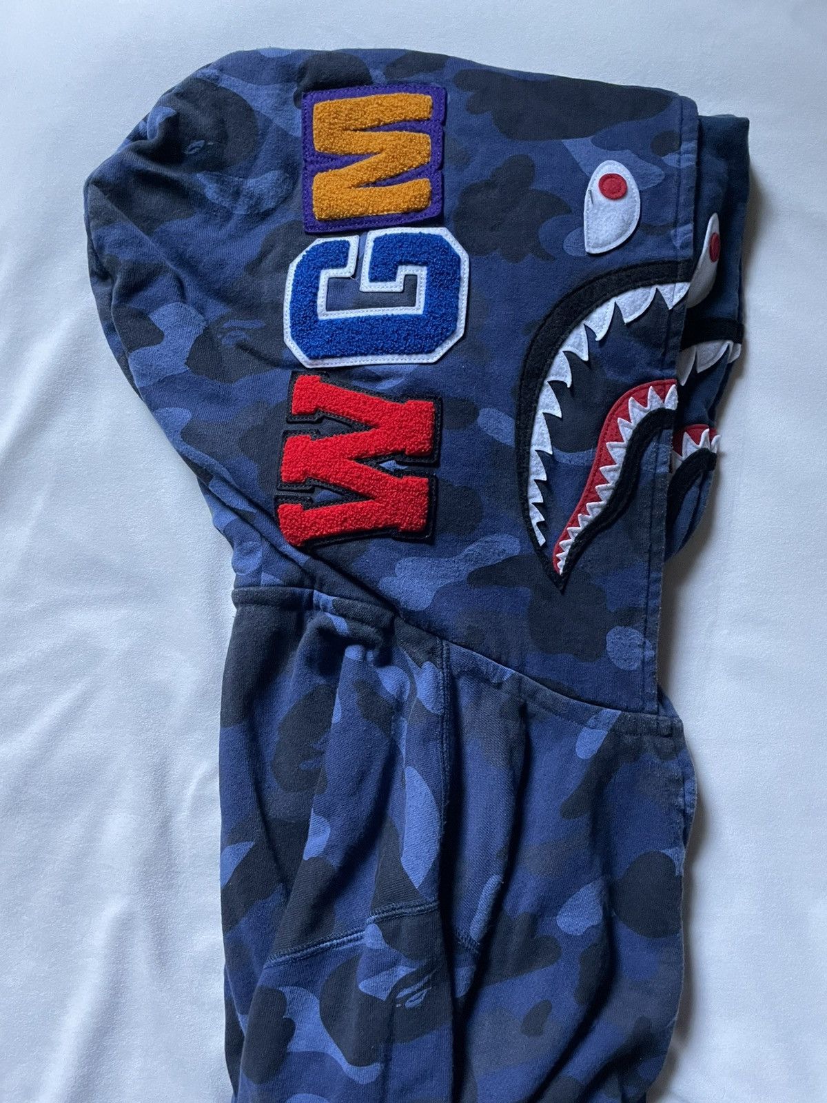 Bape BAPE Color Blue Camo Shark Wide Full Zip Double Hoodie Size US M / EU 48-50 / 2 - 4 Thumbnail