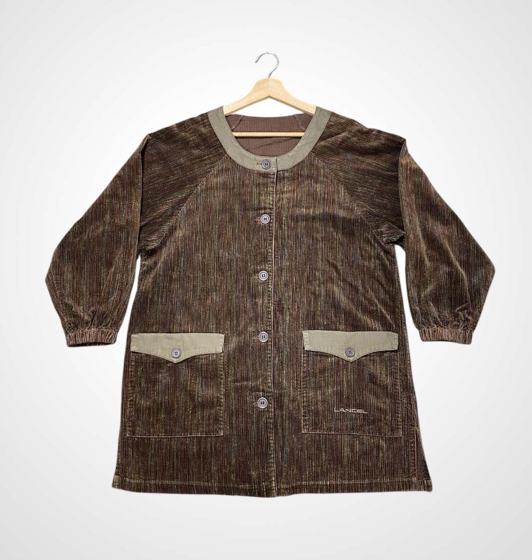 Lancel Vintage 90s Lancel Corduroy Buttons Jacket Size L / US 10 / IT 46 - 3 Thumbnail