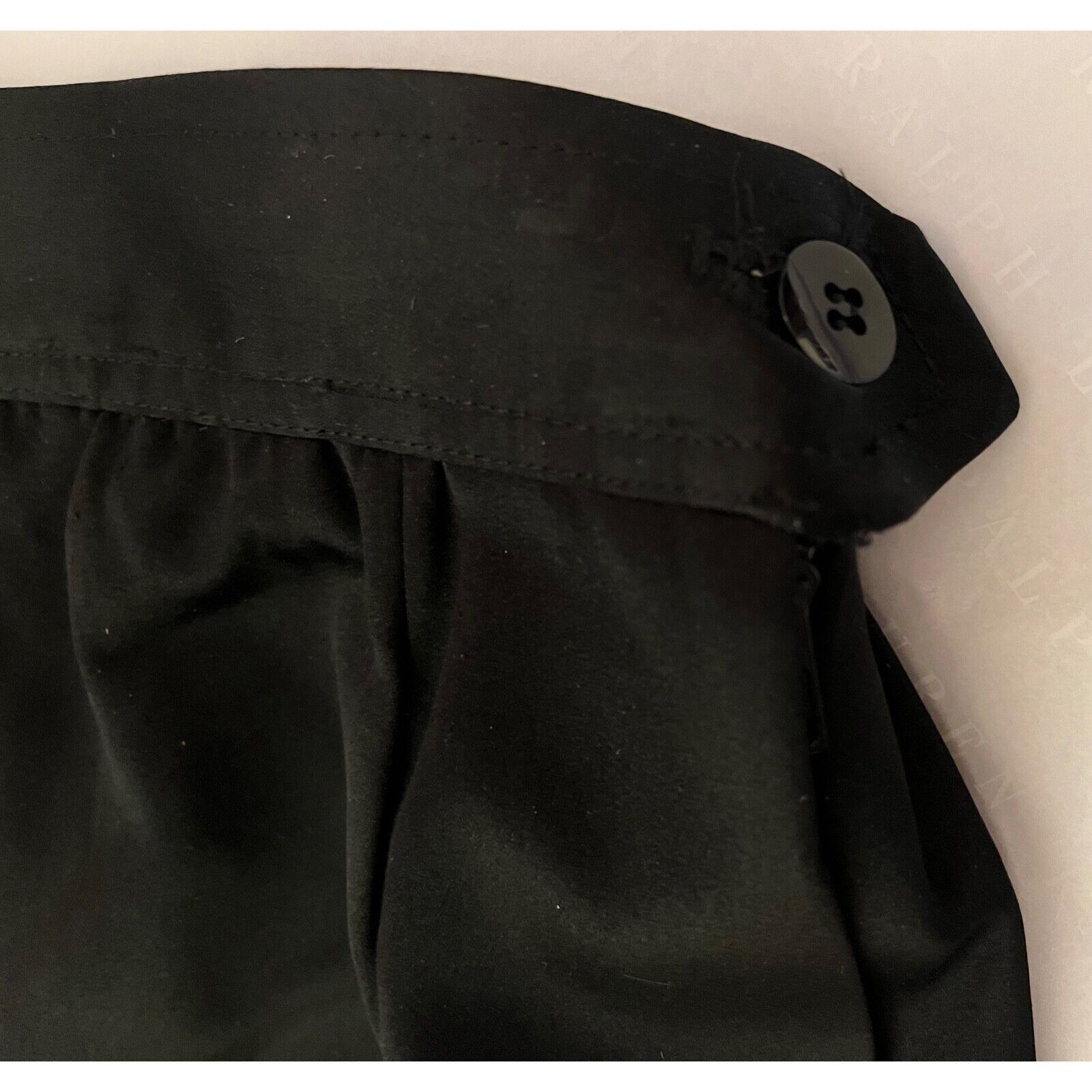 Saint Laurent Paris SAINT LAURENT RIVE GAUCHE BLACK SATIN SKIRT Sz: 42 Size 25" / US 0 / IT 36 - 6 Thumbnail
