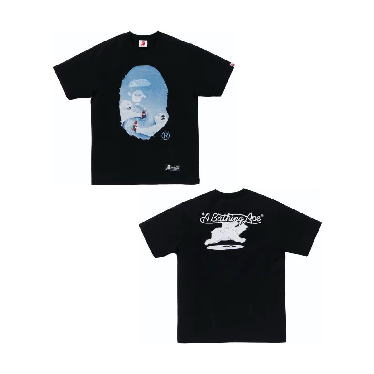 image of Bape X Coca-Cola Photo Ape Head Tee Black, Men's (Size XL)