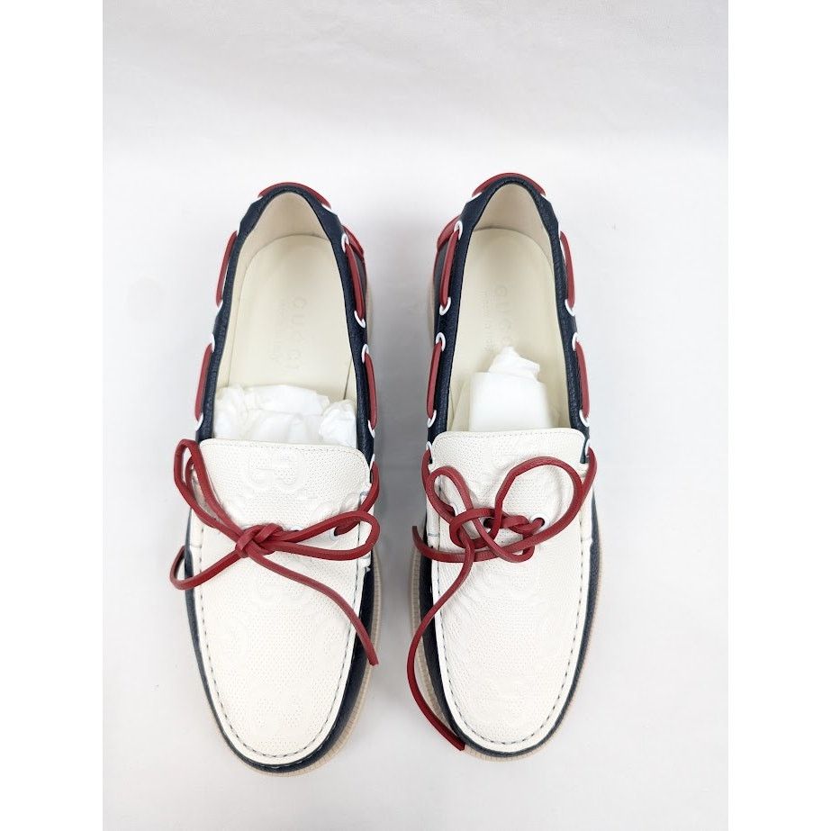 Gucci o1rshd1 Riverside Calf Shoes in Blue/Off White Size US 8.5 / EU 41-42 - 16 Thumbnail