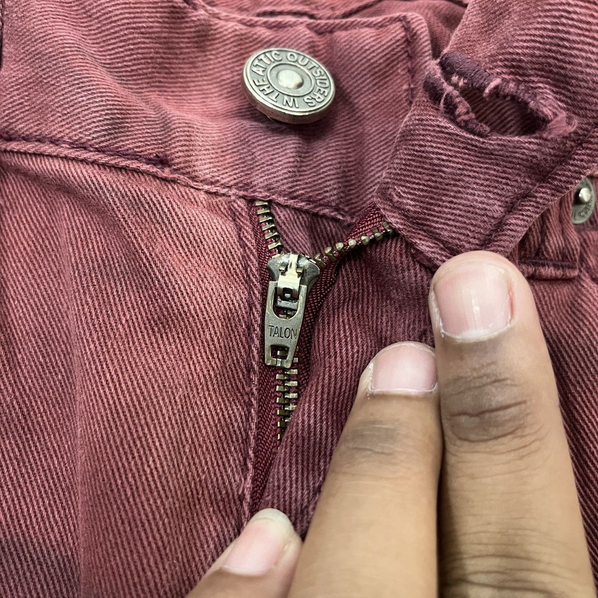 14th Addiction 2000s In The Attic - Red Blood Distressed Denim ifsix Lgb Size US 31 - 18 Thumbnail