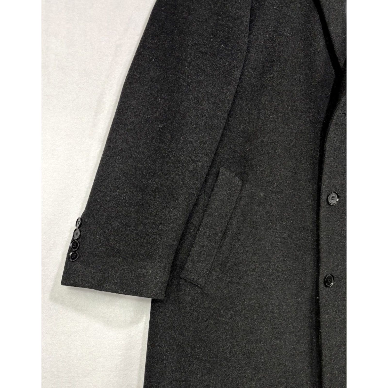 Calvin Klein Calvin Klein Coat Mens 48R Charcoal Gray Wool Cashmere Overcoat Pacific Model Size US M / EU 48-50 / 2 - 2 Thumbnail