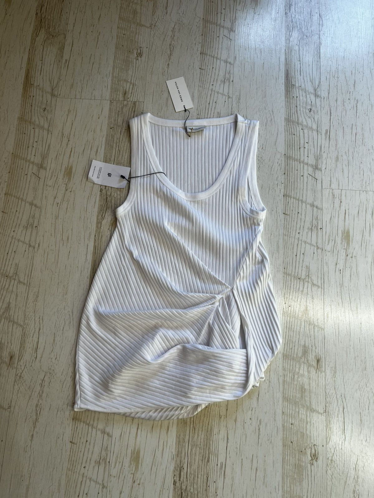 Dries Van Noten Dries Van Noten Hoga Asymmetric Ribbed Tank Top Size XS / US 0-2 / IT 36-38 - 7 Thumbnail