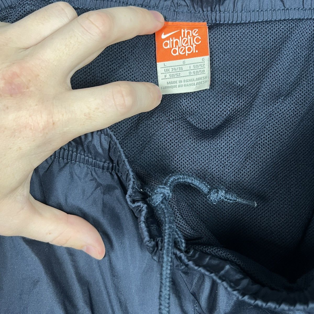 Nike × Vintage Nike Athletic Dept Nylon track Shorts size L blue White Size US 34 / EU 50 - 5 Thumbnail