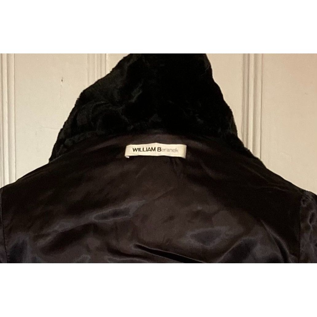 Vintage William B Jet Black Faux Fur Shrug With Dramatic Big Cuffs, Size M / US 6-8 / IT 42-44 - 8 Thumbnail