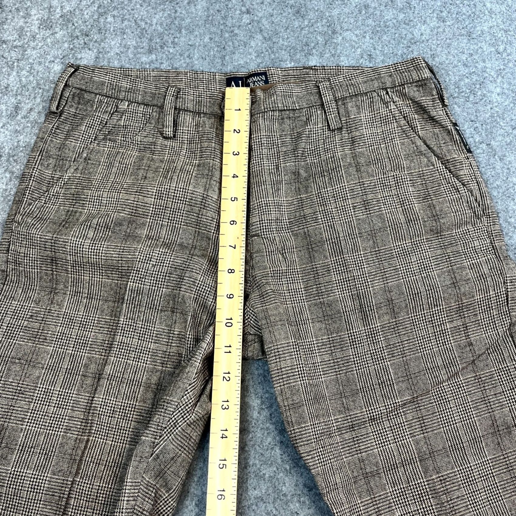 Armani Armani Mens Wool Trousers Pants Straight 32 Grey Check Plaid Jeans Regular Size US 32 / EU 48 - 6 Thumbnail