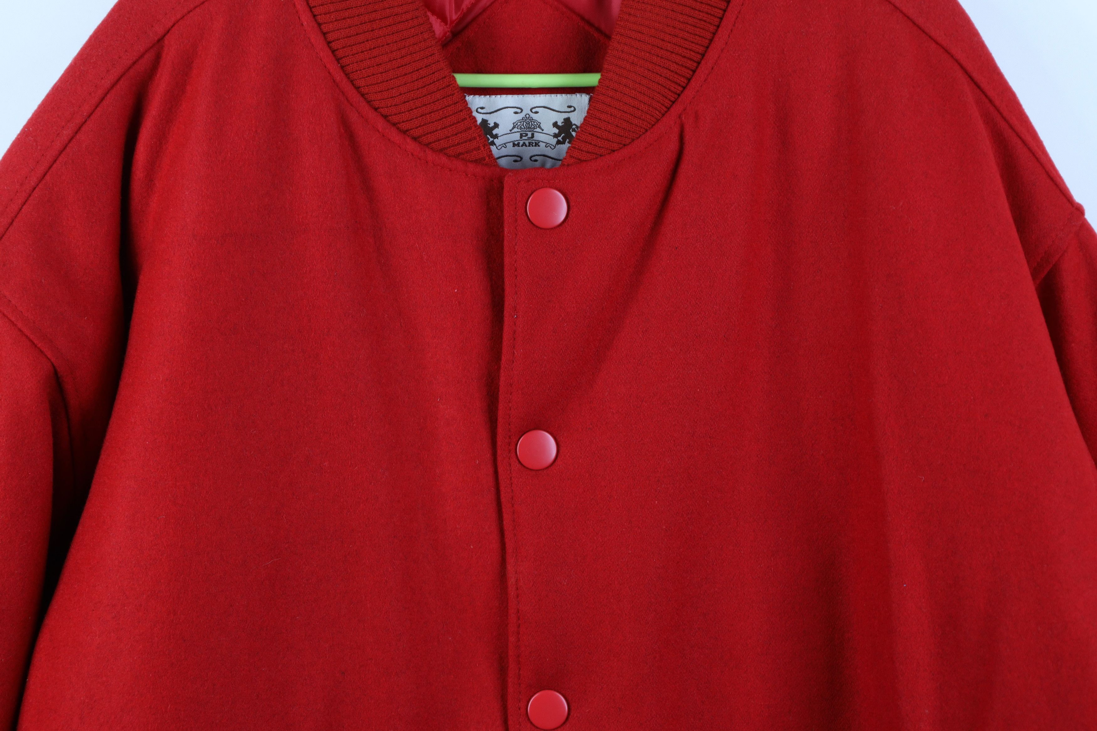 Vintage Vintage 90s Y2K Streetwear Wool Varsity Bomber Jacket Red Size US XXL / EU 58 / 5 - 3 Thumbnail