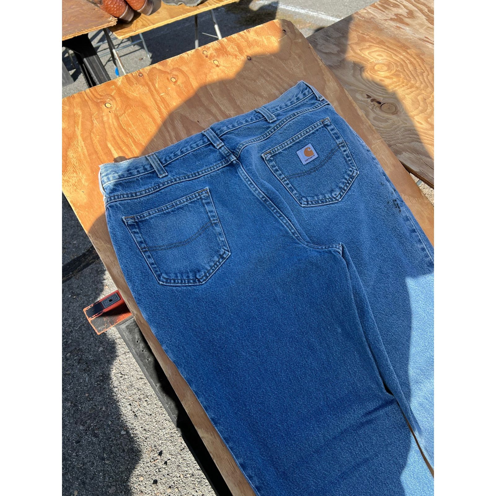 Carhartt Carhartt Jeans Mens 38x36 Blue Denim Utility Work Pants Size US 38 / EU 54 - 9 Thumbnail