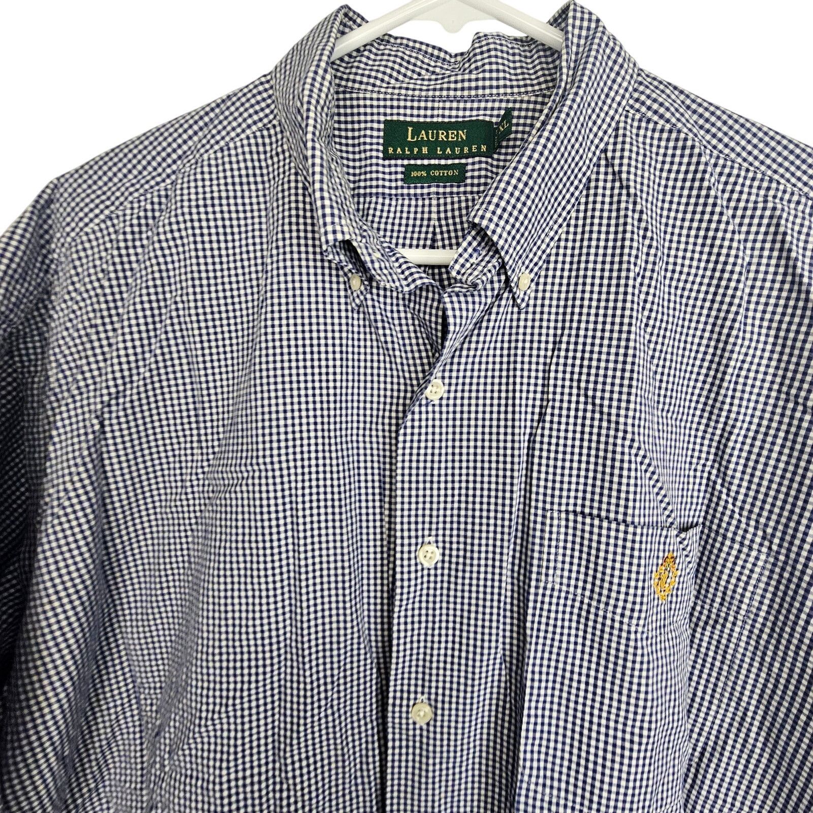 Lauren Ralph Lauren Lauren Ralph Lauren Mens Gingham Shirt XL Embroidered Crest Size US XL / EU 56 / 4 - 2 Thumbnail