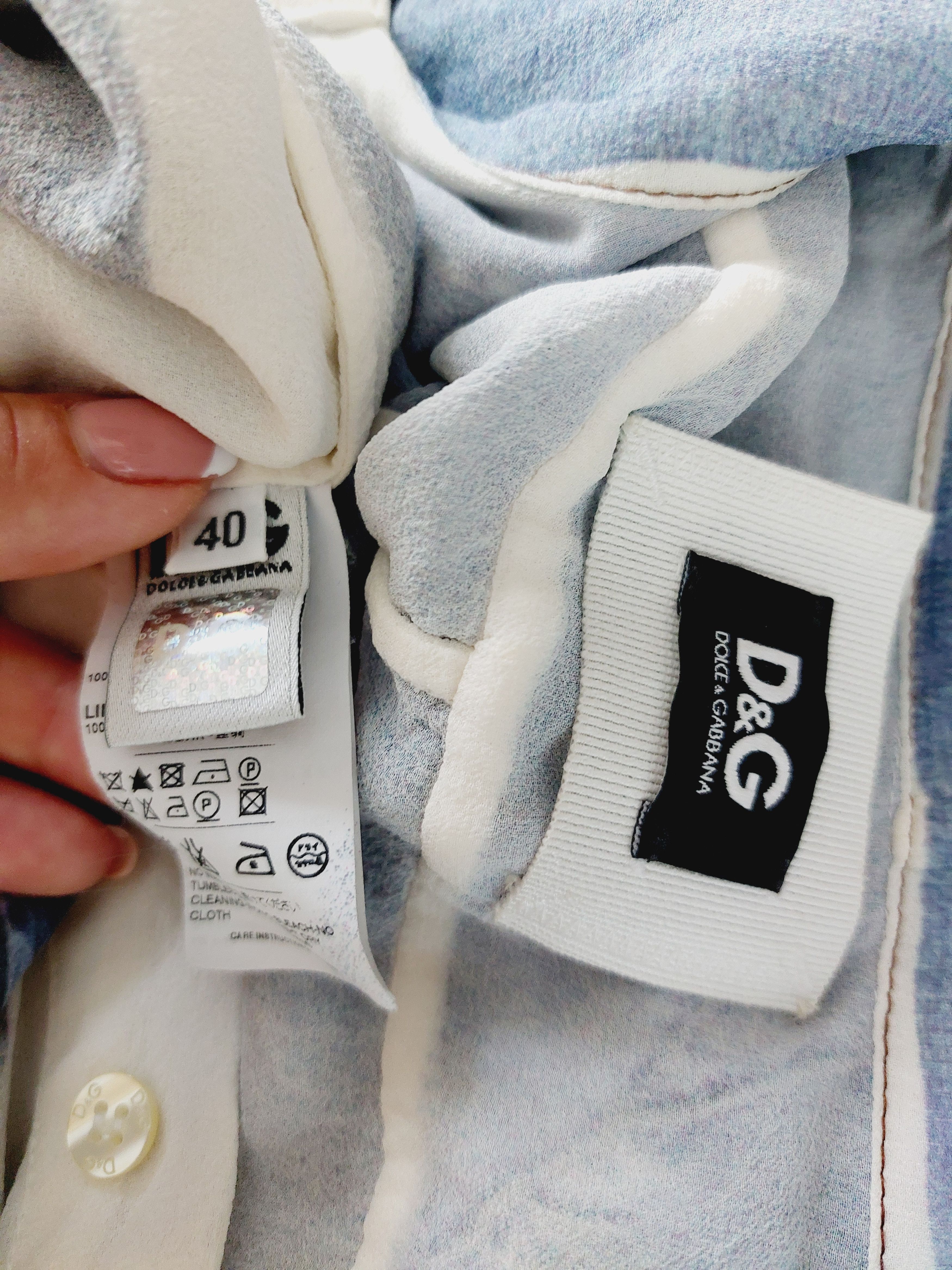 Dolce & Gabbana Dolce & Gabbana D&G Denim Optical Illusion Silk Dress Size M / US 6-8 / IT 42-44 - 13 Thumbnail