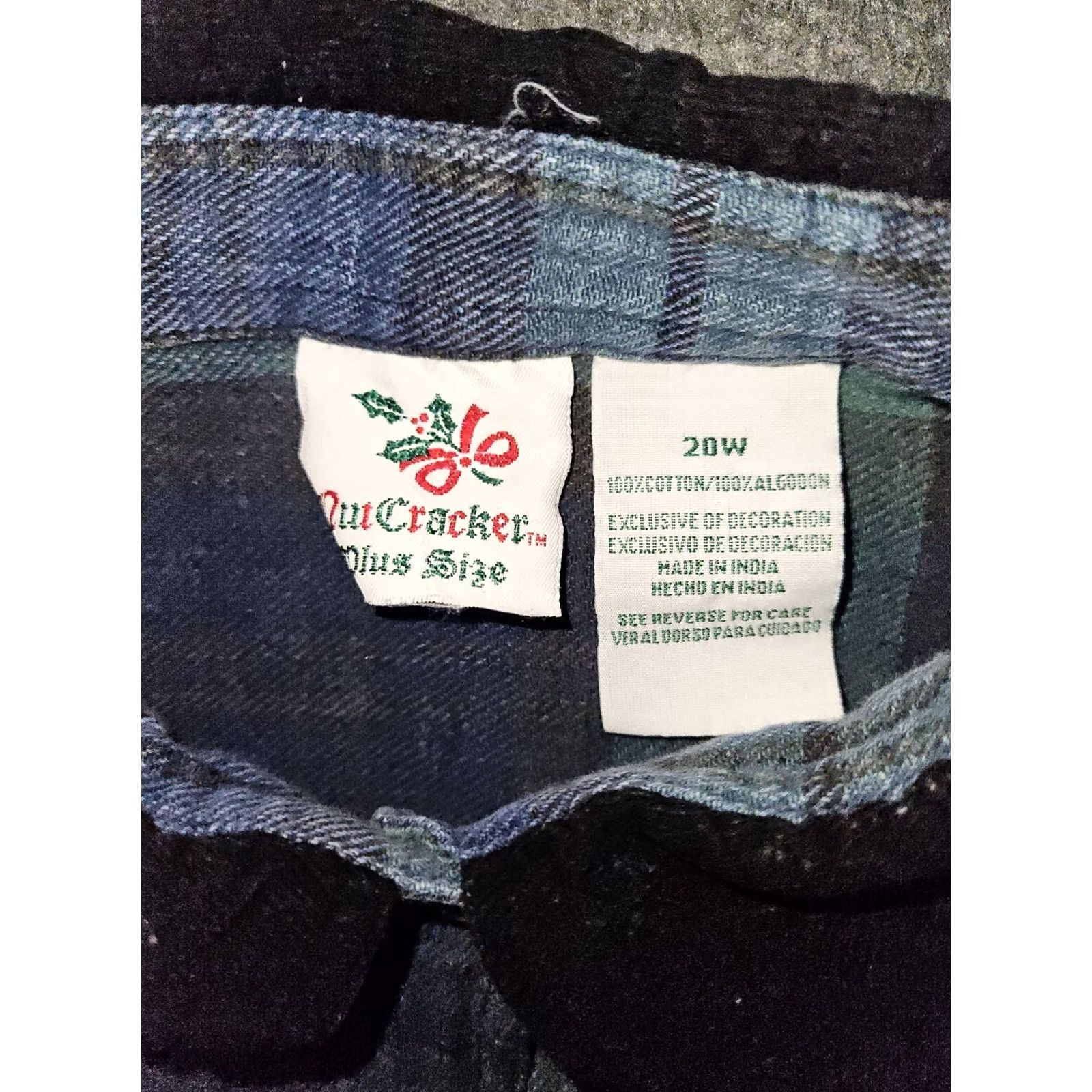Vintage VINTAGE Nutcracker Button-Up Shirt Christmas Women's 20W Plaid Green Embroidered 90s Holiday Shirt Womens Size 3XL / US 20-22 - 2 Thumbnail