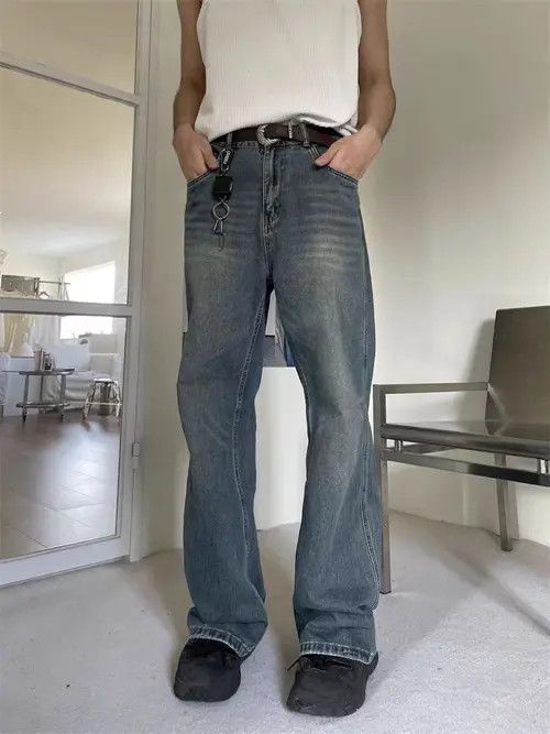 Japanese Brand VIBE Washed vintage loose fit straight leg jeans Size US 32 / EU 48 - 1 Thumbnail