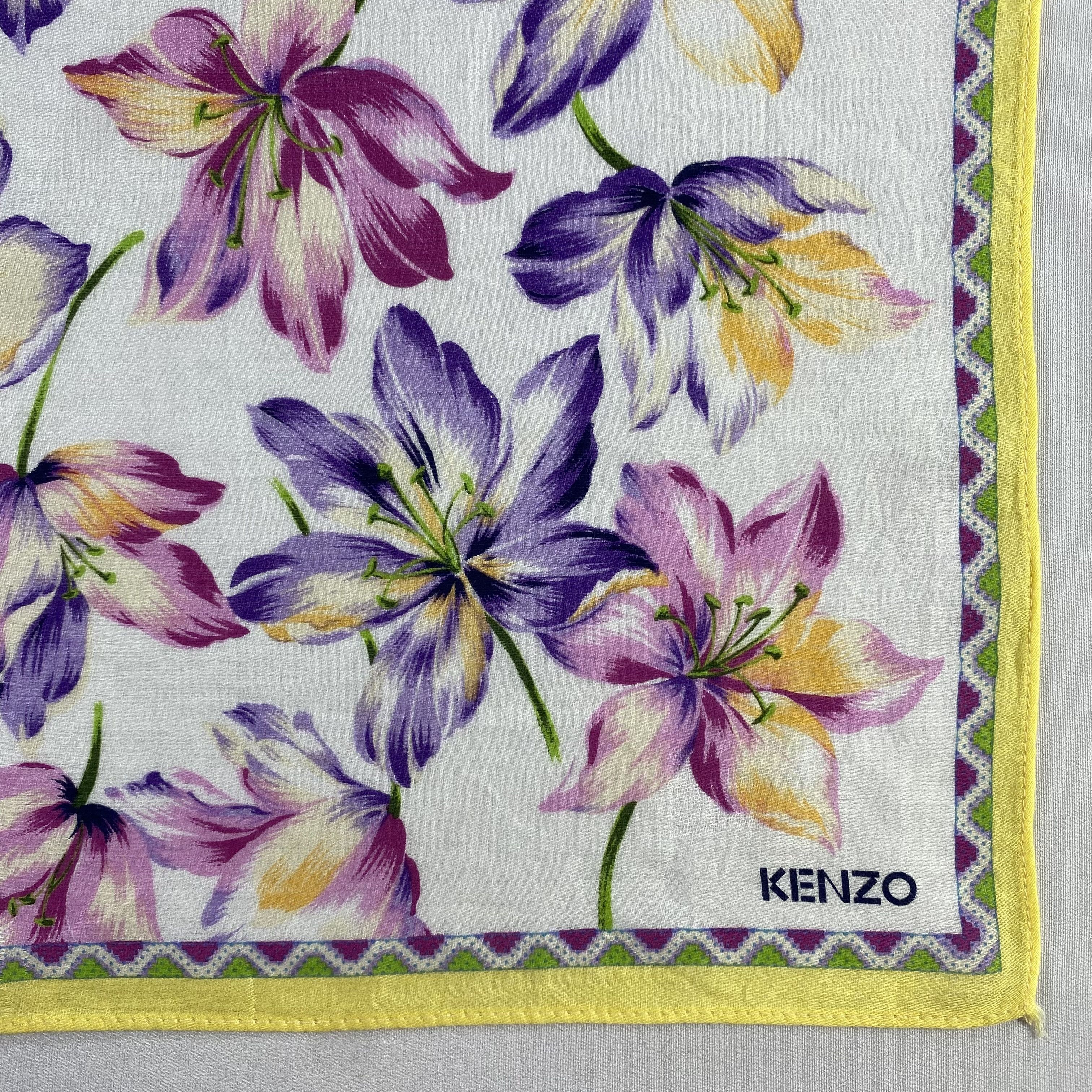 Kenzo × Vintage Kenzo Handkerchief / Neckerchief / Bandana-P1542 Size ONE SIZE - 3 Thumbnail