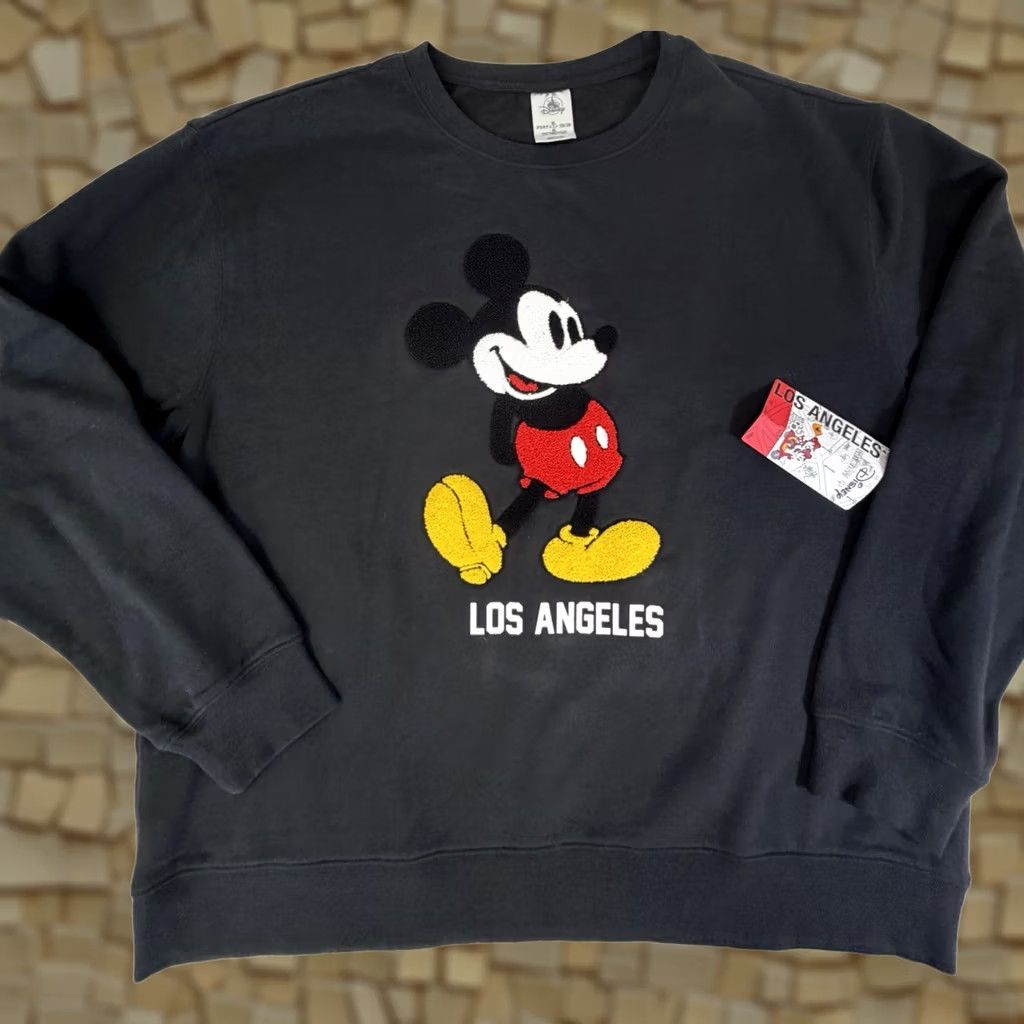 Disney Disney Mickey Mouse Black XL Unisex Sweatshirt Pullover Crew Neck Chenille Embroidered Logo NWT Merchants Los Angeles Graphic Print Cartoon Comics Size US XL / EU 56 / 4 - 1 Thumbnail