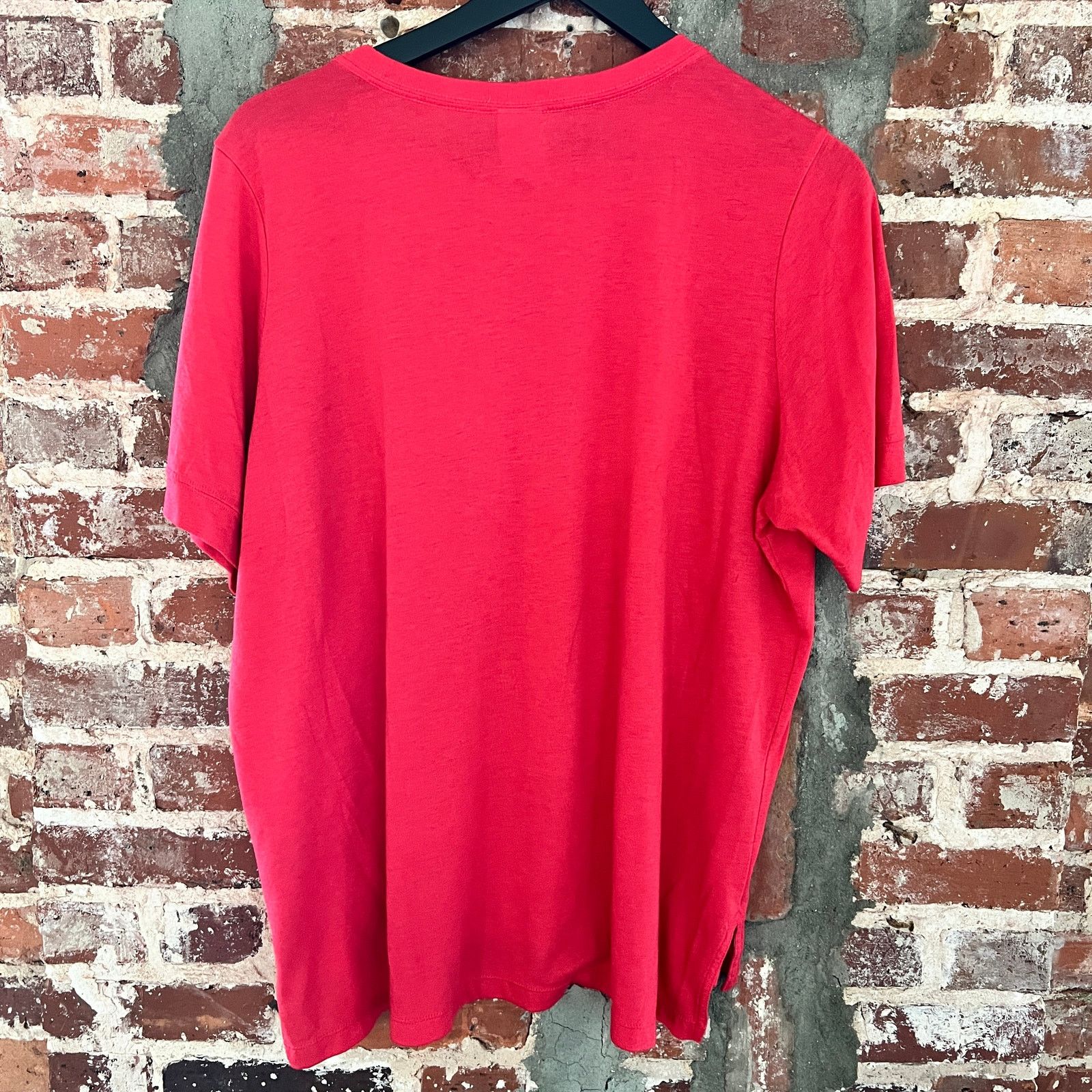 Nike VTG 80s Nike Blue Label Men's Red SwooshT Shirt XL Size US XL / EU 56 / 4 - 4 Thumbnail