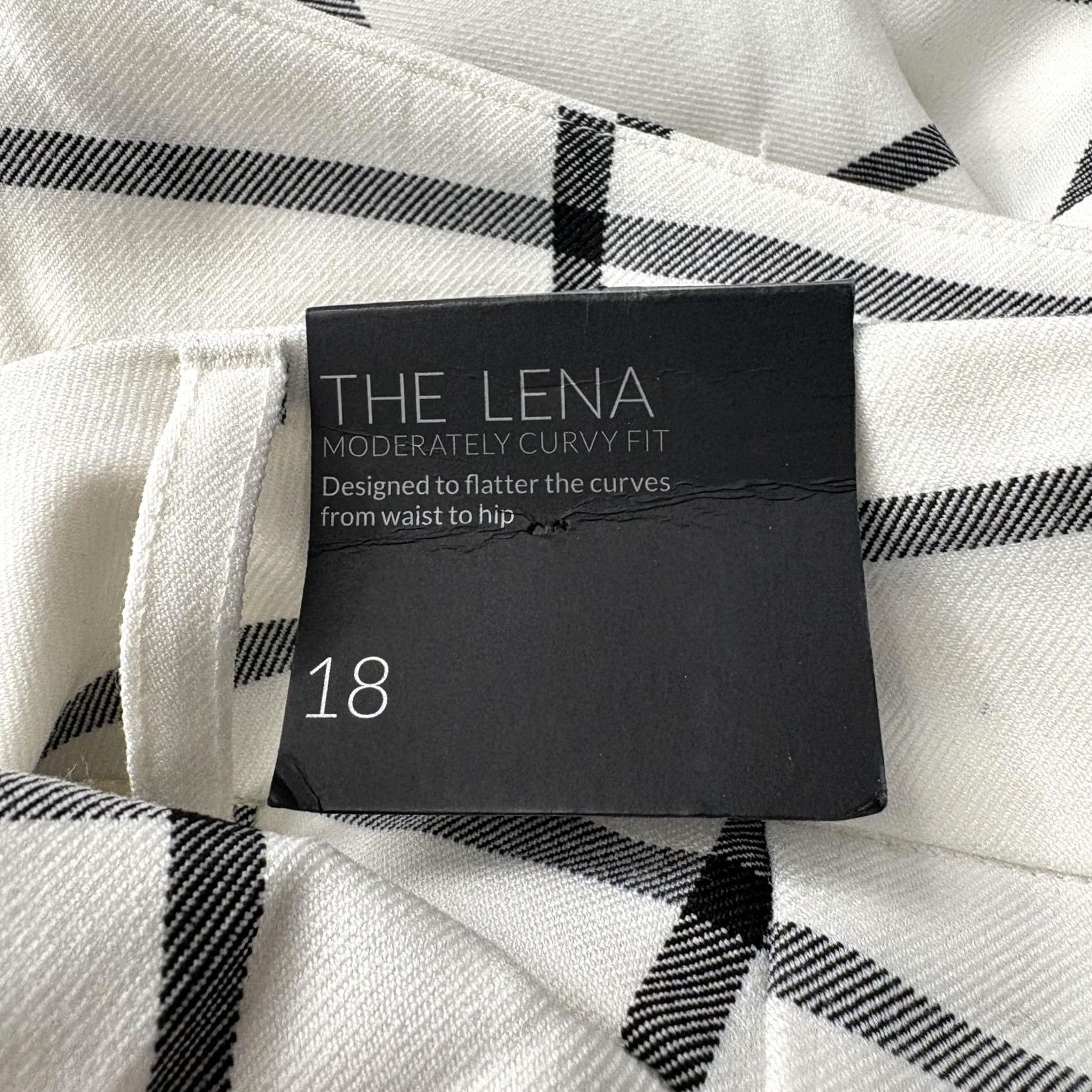 Vintage Lane Bryant Lena Tailored Crop Pants Womens 18 White Wide Leg Windowpane NWT Size 40" / US 18 - 6 Thumbnail