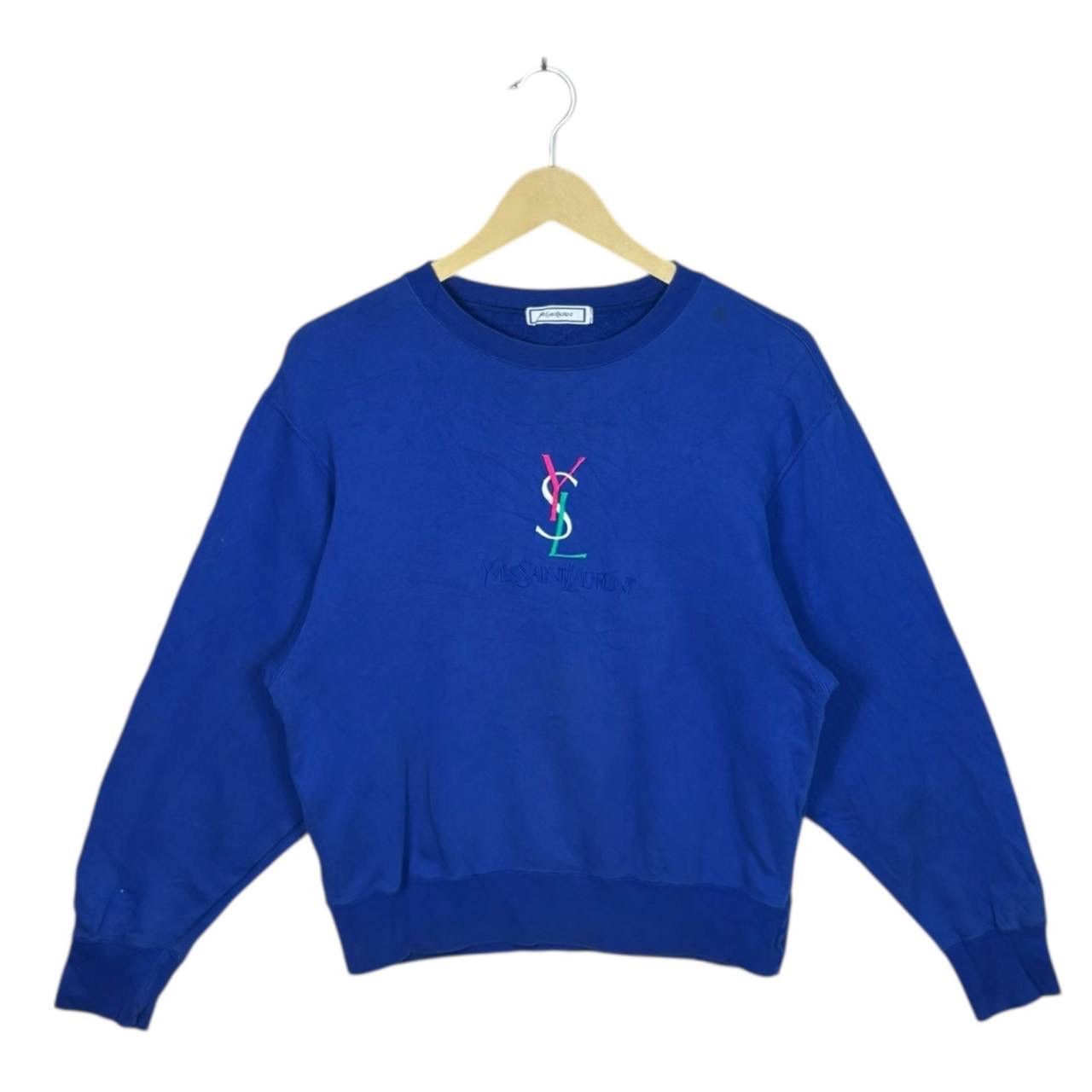 Yves Saint Laurent Vintage 90s Yves Saint Laurent Embroidered Logo Sweatshirt Size US M / EU 48-50 / 2 - 1 Thumbnail