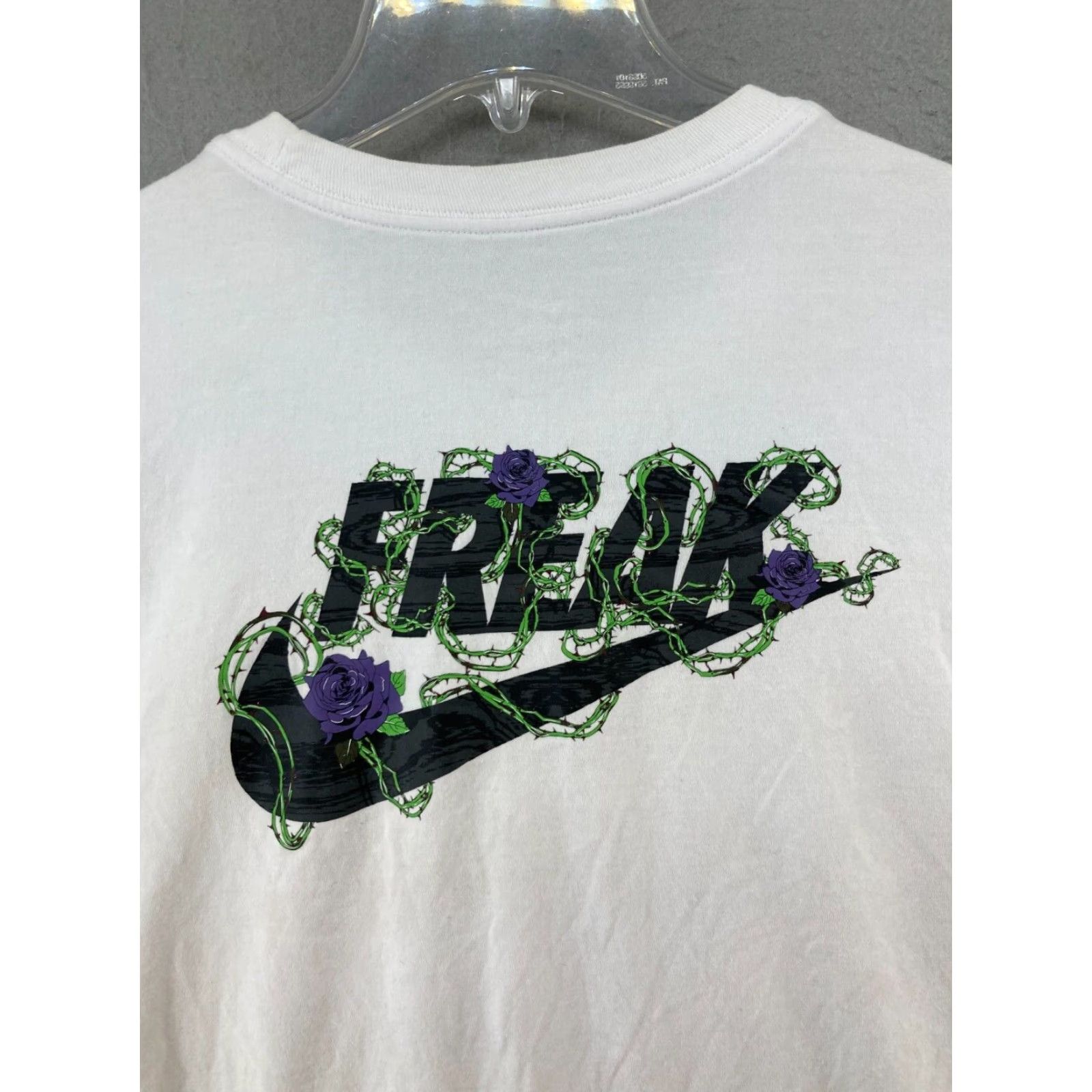 Nike Nike Long Sleeve T-Shirt Womens Large White Crew Neck Activewear Swoosh Flowers Sports Size L / US 10 / IT 46 - 7 Thumbnail
