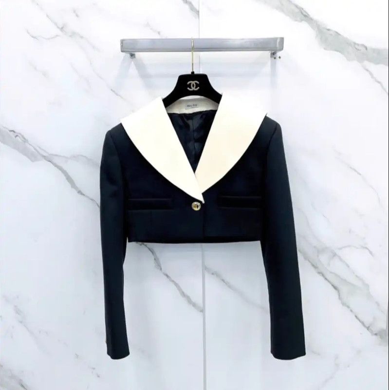 Miu Miu Miu Miu Black Wool Blend Women's Jacket 0089 Size S / US 4 / IT 40 - 1 Thumbnail