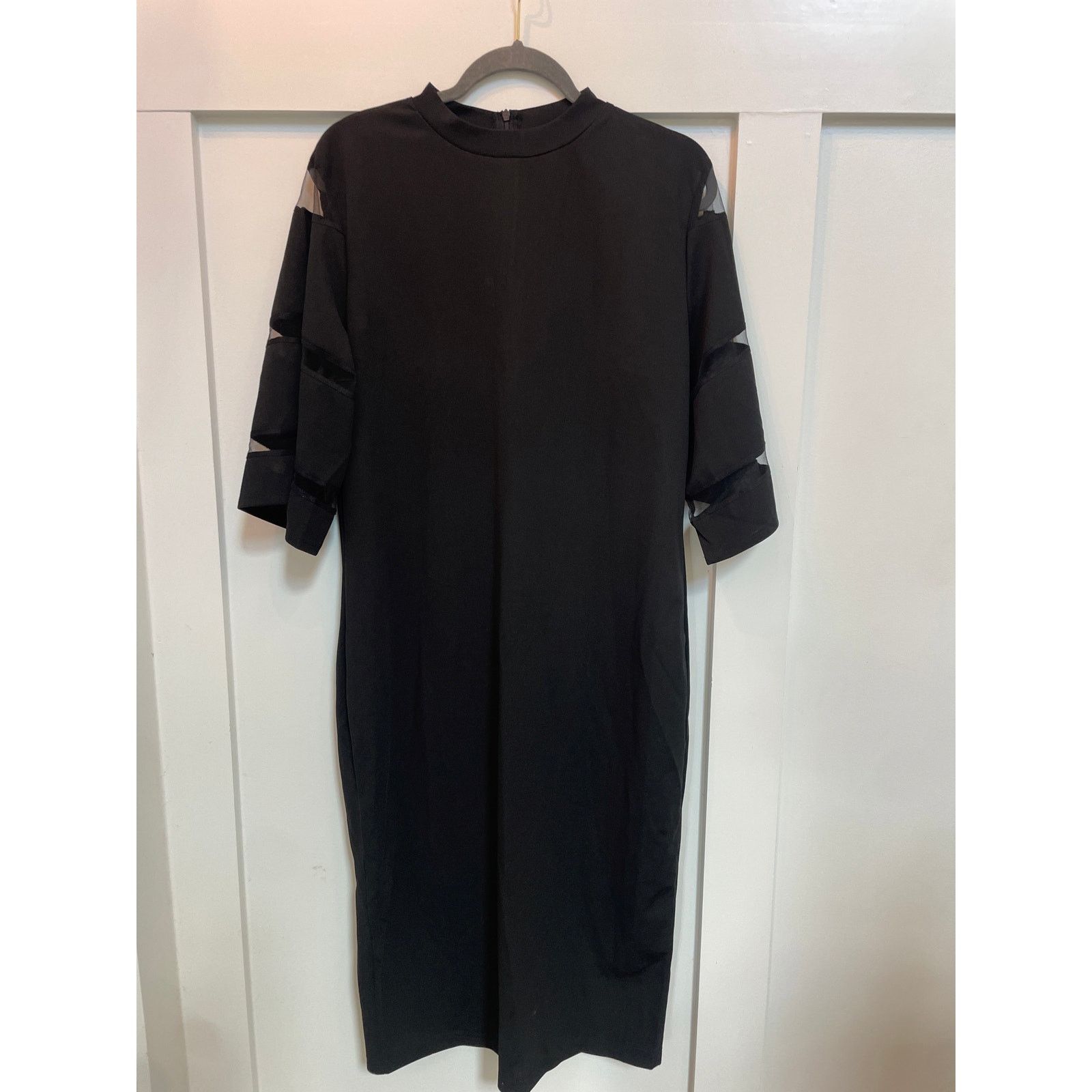 Shein NWT Emery Rose Sheer Panel Sleeves Black Midi Gown,2XL Size XXL / US 16-18 / IT 52-54 - 1 Thumbnail