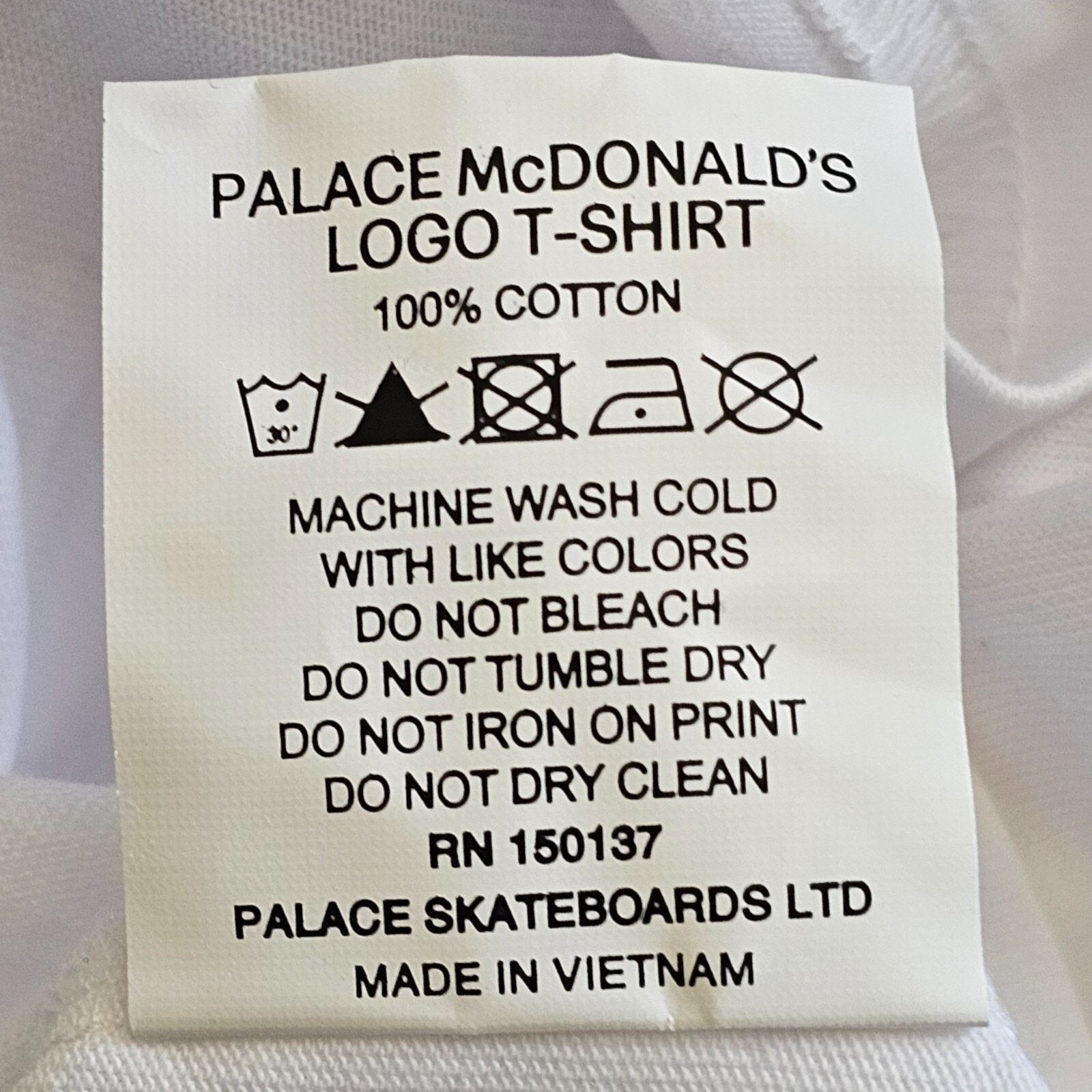 Palace X McDonald’s Logo Cotton T Shirt in White size Large - New Size US L / EU 52-54 / 3 - 4 Thumbnail