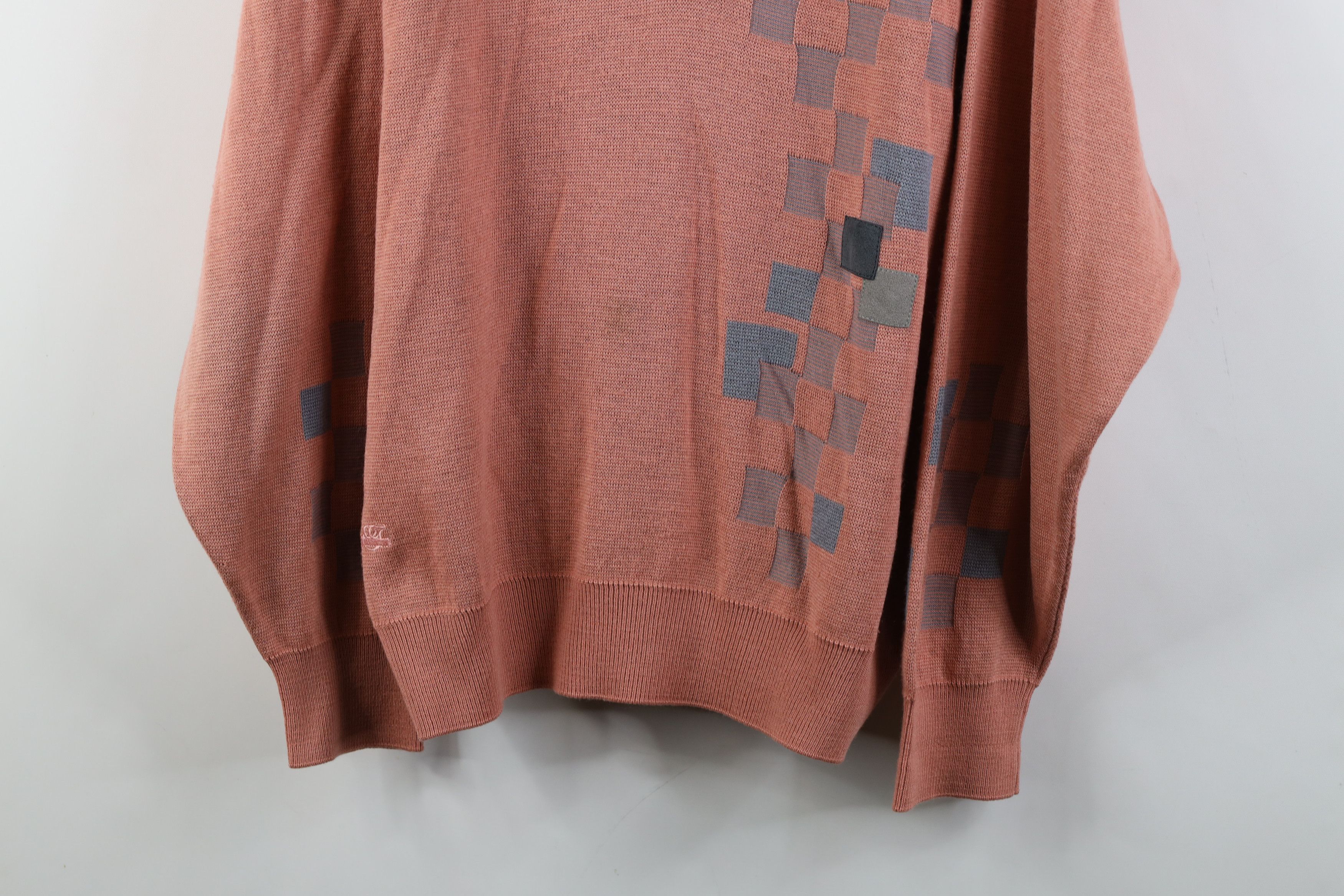Vintage Vintage 90s Streetwear Wool Blend Knit V-Neck Sweater Pink Size US L / EU 52-54 / 3 - 3 Thumbnail
