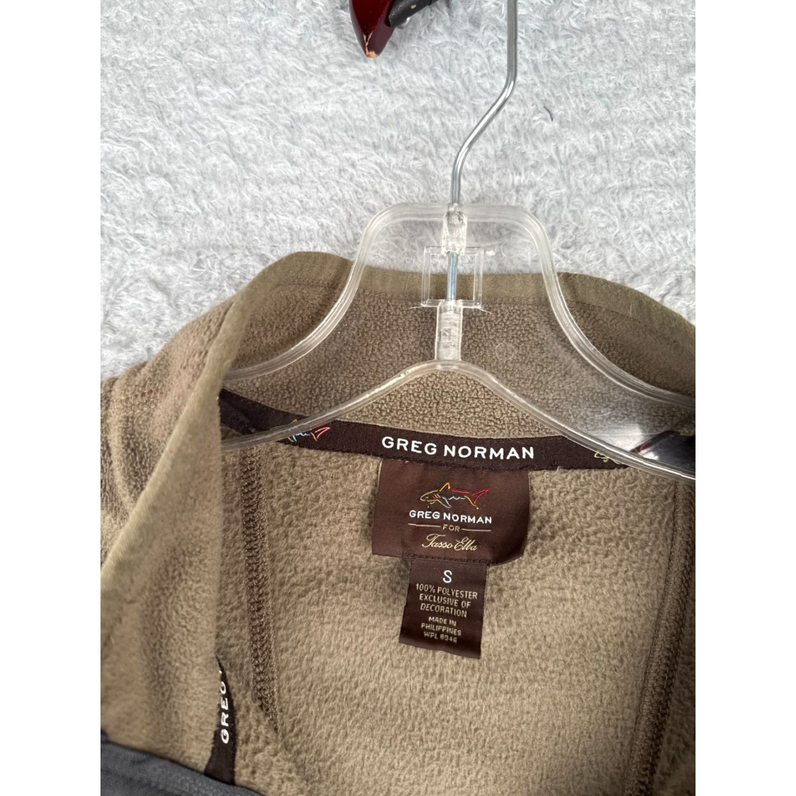 Vintage Greg Norman Jacket Men Small Beige Full Zip Hoodie Polyester Fleece Golf Golfer Size US S / EU 44-46 / 1 - 7 Thumbnail