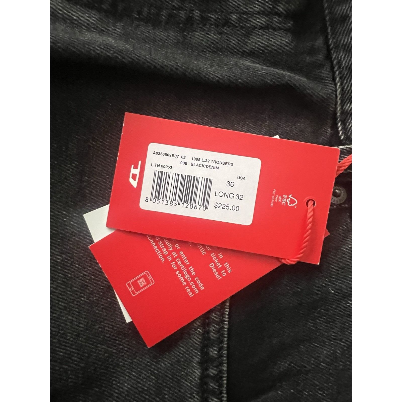 Diesel Diesel Mens Jeans Slim Fit Straight Leg Black Size 36/32 Size US 36 / EU 52 - 7 Thumbnail