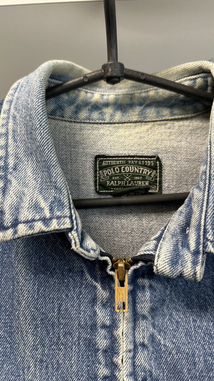 Polo Ralph Lauren 80'S POLO RALPH LAUREN distressed Zip-up Denim Jacket Size US M / EU 48-50 / 2 - 9 Thumbnail