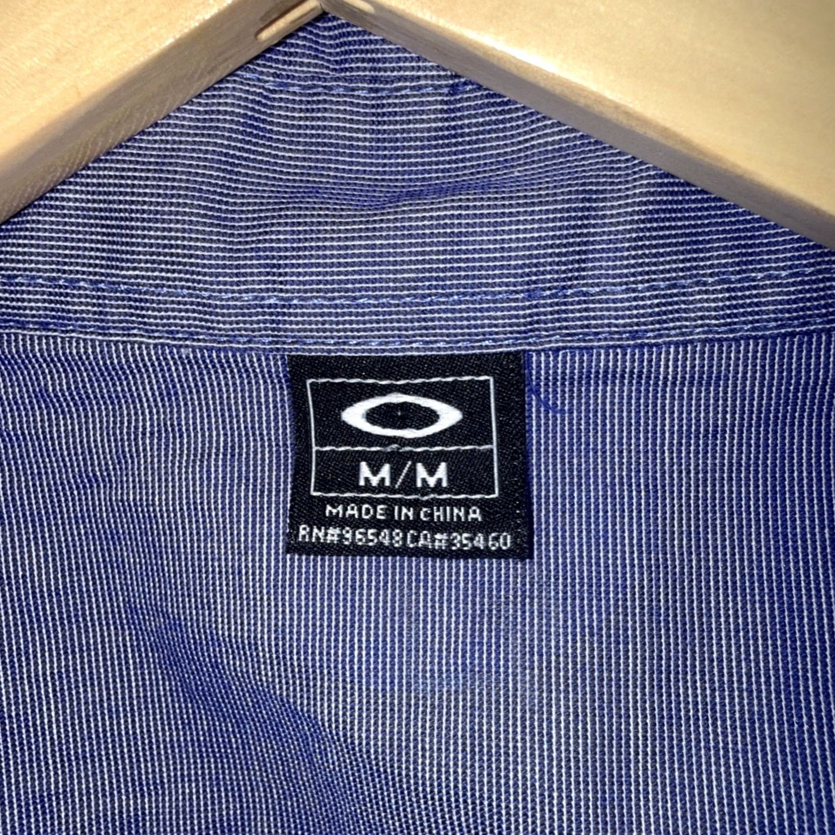 Oakley Oakley Blue Striped Button-Up Short Sleeve Shirt Mens Size M Size US M / EU 48-50 / 2 - 4 Thumbnail
