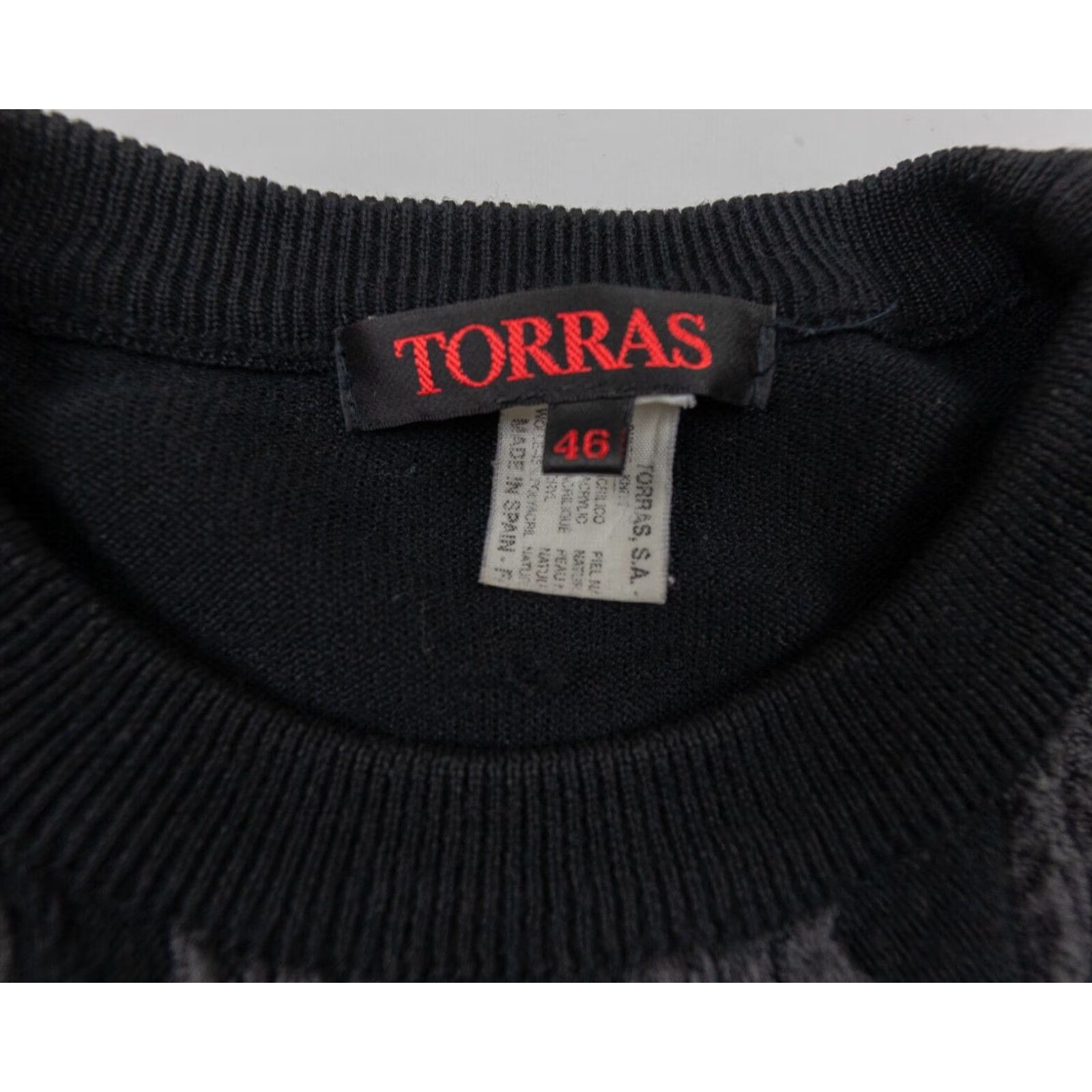 Vintage VINTAGE Torras Mens Sweater Pullover Crewneck Wool Blend Long Sleeve All Seasons 46 Black Size US XXL / EU 58 / 5 - 4 Thumbnail