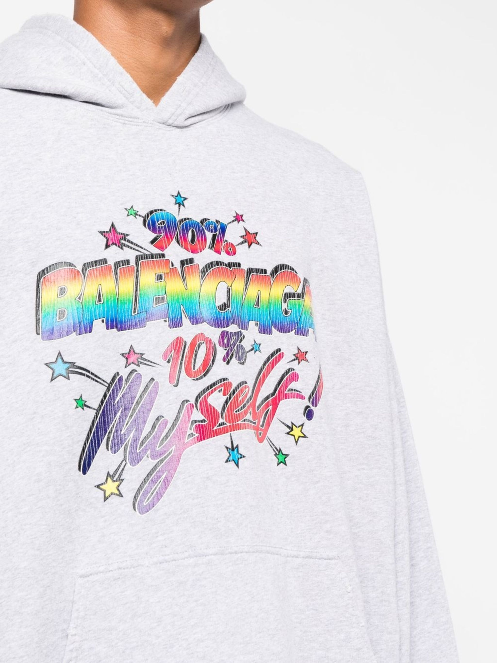 Balenciaga o1bcso1str1224 90 10 Hoodie Wide Fit in Grey Size US L / EU 52-54 / 3 - 5 Thumbnail