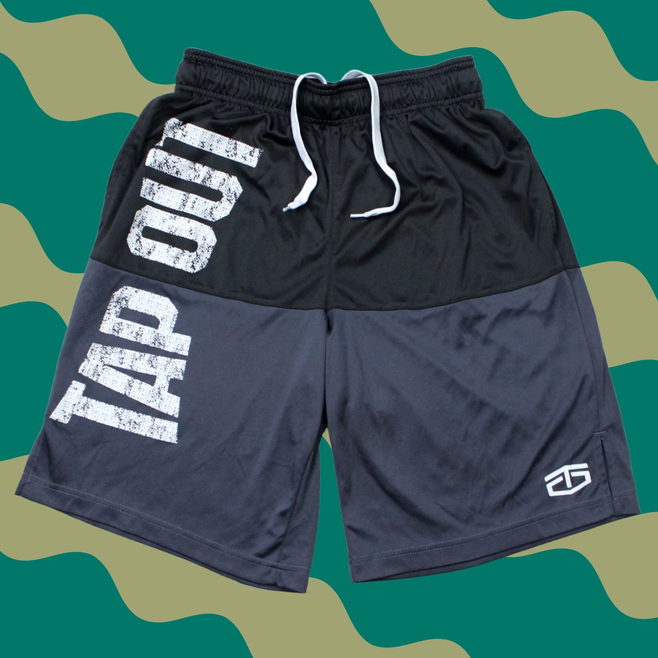 Tapout Tapout Mens Small Shorts Black & Gray Drawstring Workout Gym Training Polyester Size US 29 - 1 Thumbnail