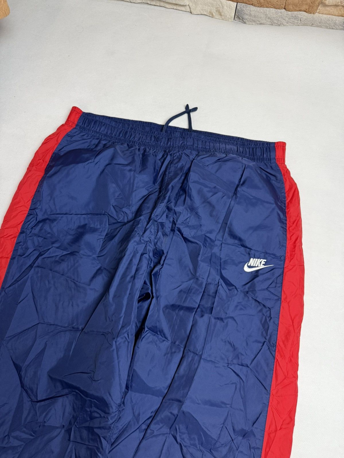 Nike × Vintage Nike track pants navy white red vintage style nylon Size US 34 / EU 50 - 3 Thumbnail