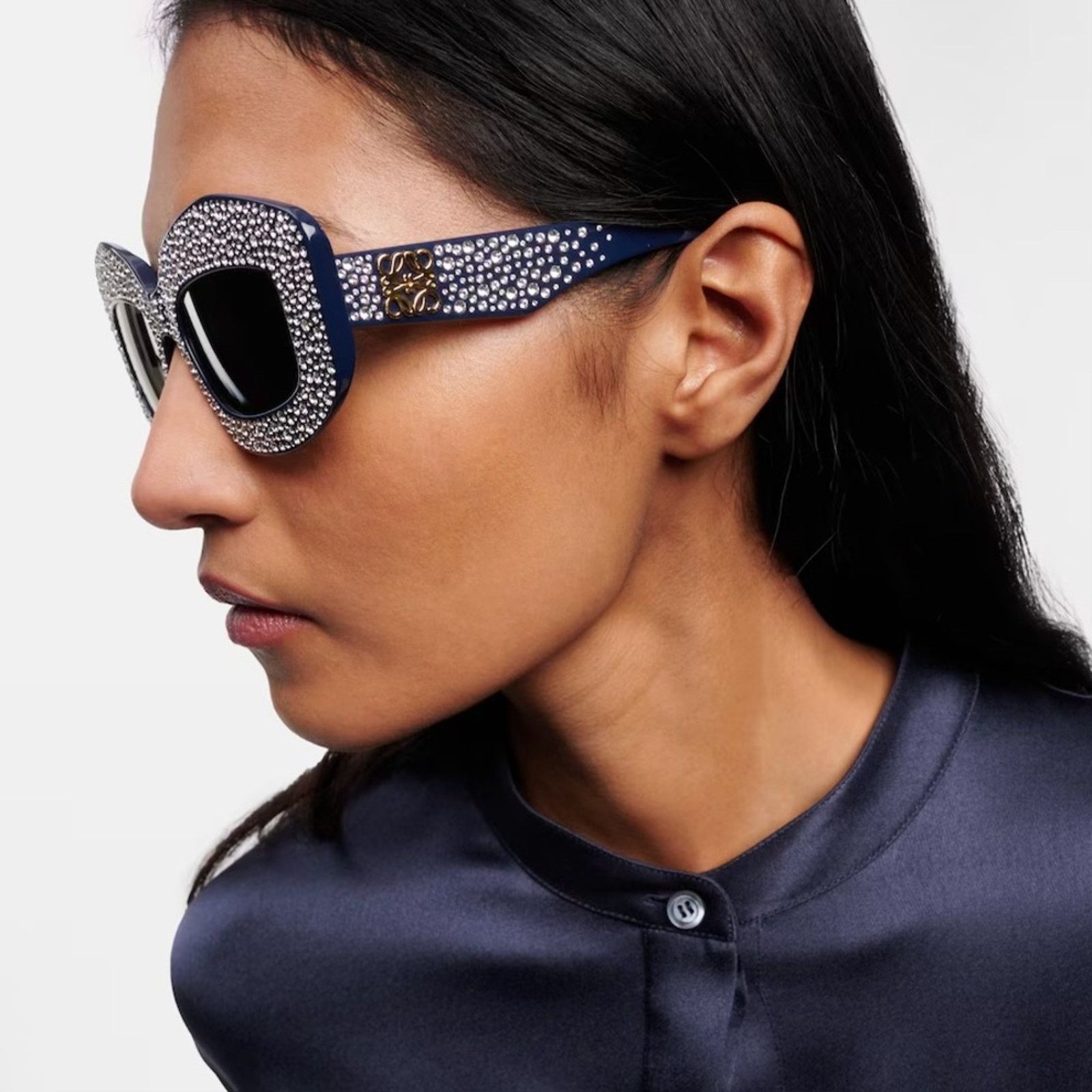 Loewe NWT Loewe Crystal Sunglasses LW4114IS 90A Blue Authentic Size ONE SIZE - 8 Thumbnail