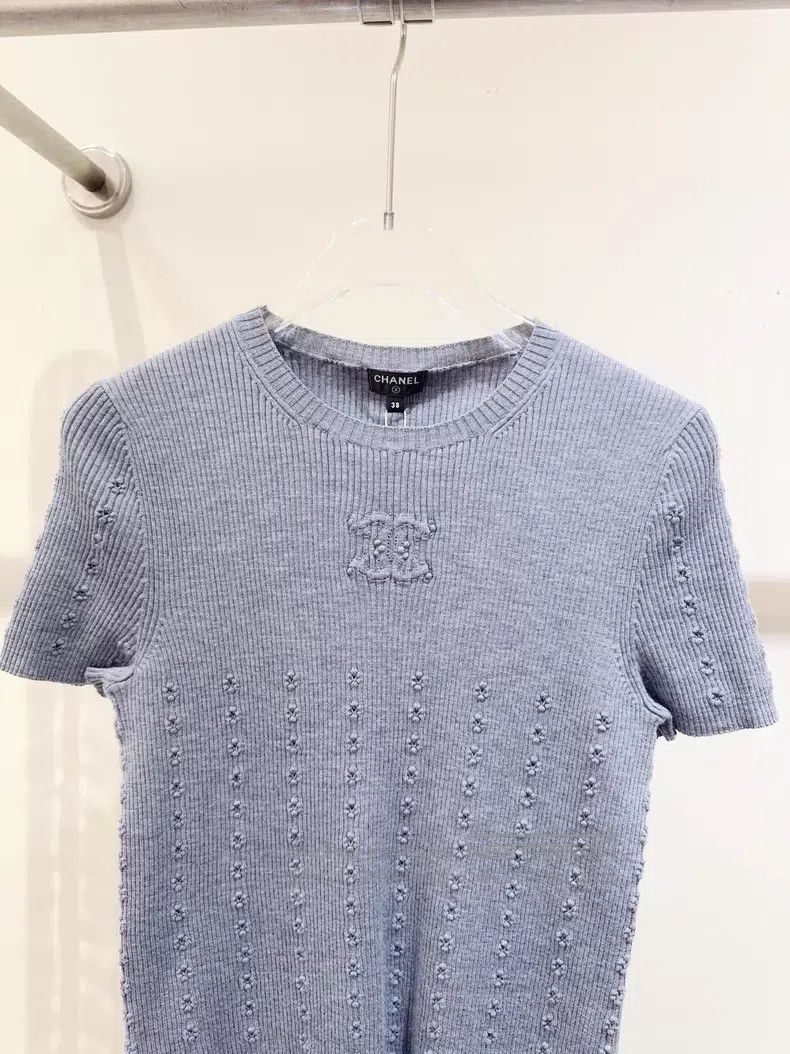 Chanel Chanel Blue knitted short sleeves Size XS / US 0-2 / IT 36-38 - 5 Thumbnail