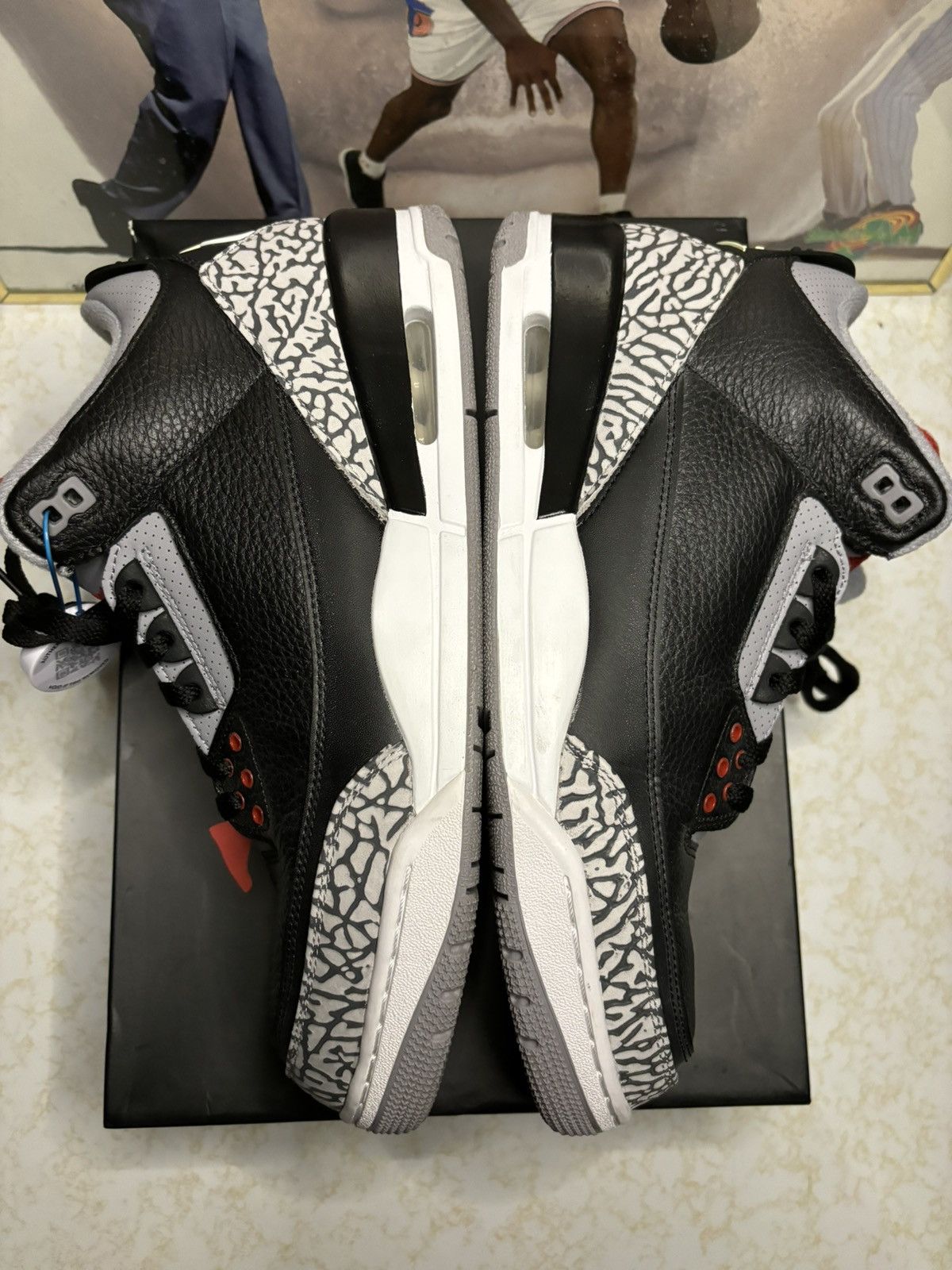 Jordan Brand Jordan 3 Retro Black Cement 2018 Size US 11 / EU 44 - 4 Thumbnail